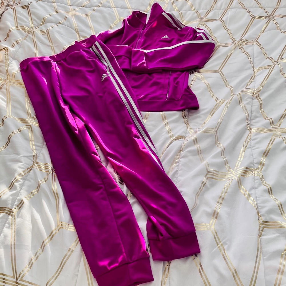 Pink track suit